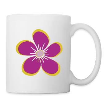 violette Blume, Blüte, floral, Blumenmotiv, blumig - Tasse - Weiß - Rechts