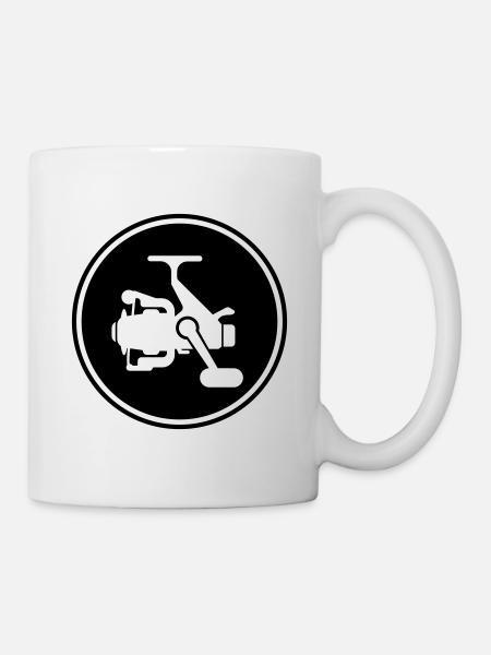 Icône du symbole du moulinet de pêche - Mug blanc - blanc