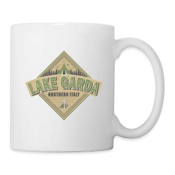 Gardasee Italien Vintage Camping Design - Tasse - Weiß - Rechts