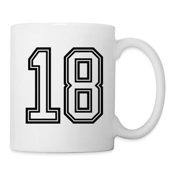 18 Zahl symbol - Tasse - Weiß - Rechts