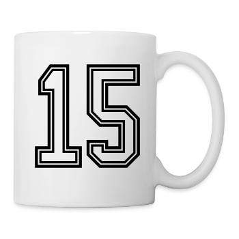 Symbole de 15 chiffres - Mug blanc - blanc - Droite