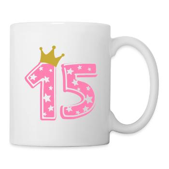 15 Krone 15. Geburtstag 15 Jahre - Tasse - Weiß - Rechts