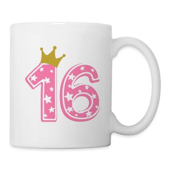 16 Krone 16. Geburtstag 16 Jahre - Tasse - Weiß - Rechts
