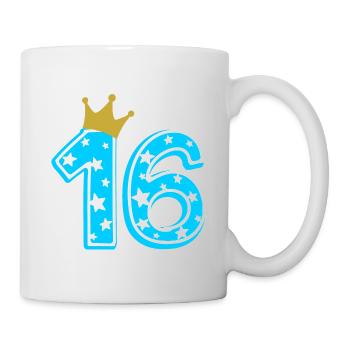 16 Krone 16. Geburtstag 16 Jahre - Tasse - Weiß - Rechts