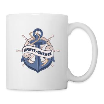 Crete Greece Nautical Summer Anchor Design - Mug - white - Right