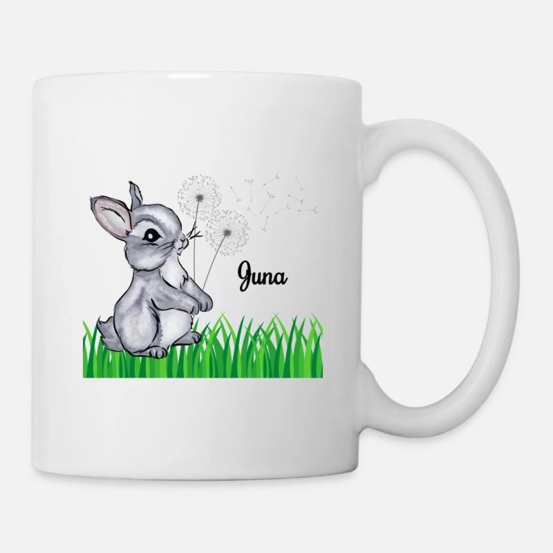 Nom Coupe Enfants Lapin Nom Cadeau Juna - Mug blanc - blanc