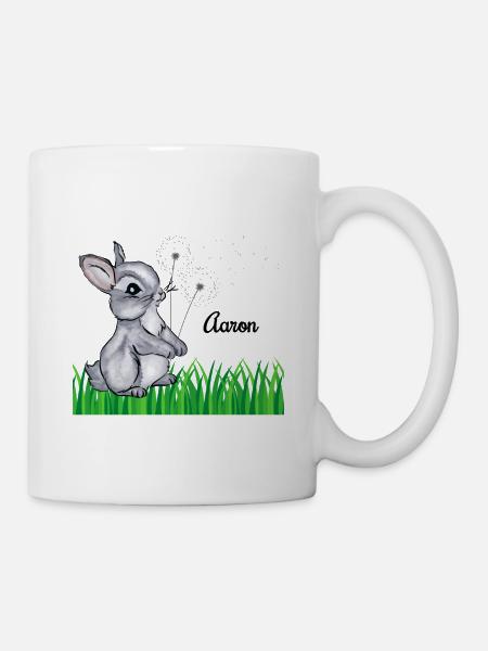 Hase Name Geschenk Aaron - Tasse - Weiß