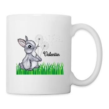 Hase Name Geschenk Valentin - Tasse - Weiß - Rechts