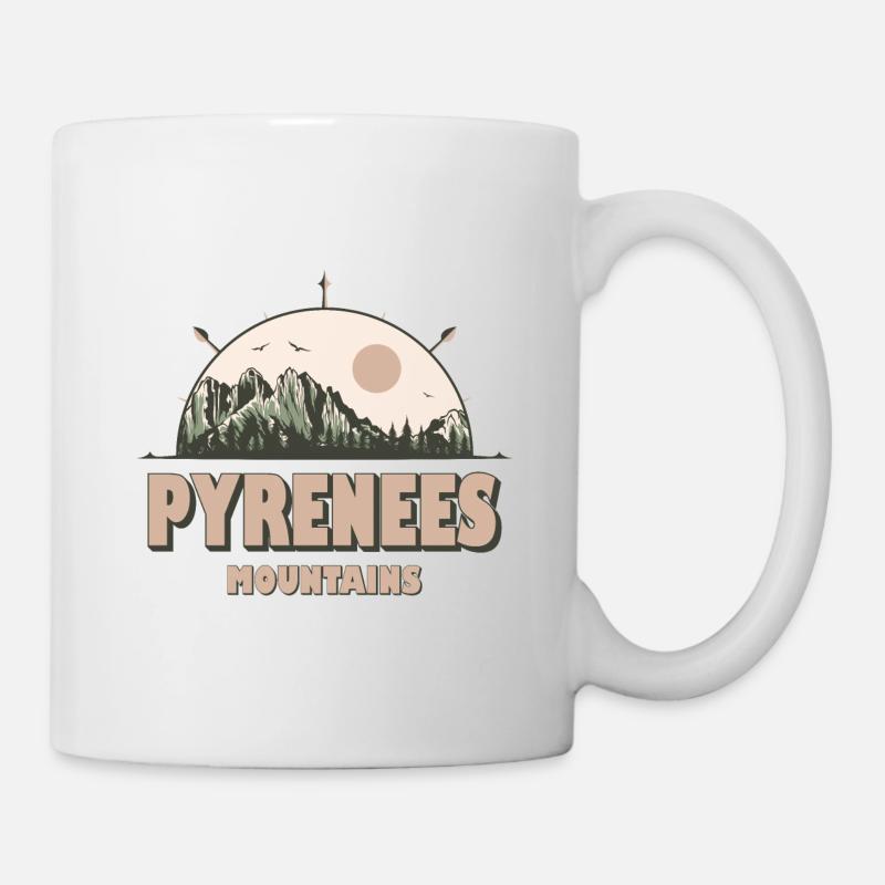 Pyrenees Mountains Vintage Mountain Hiking Design - Mug - white