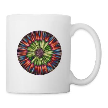 Red Green Blue Flower Motive - Tasse - Weiß - Rechts