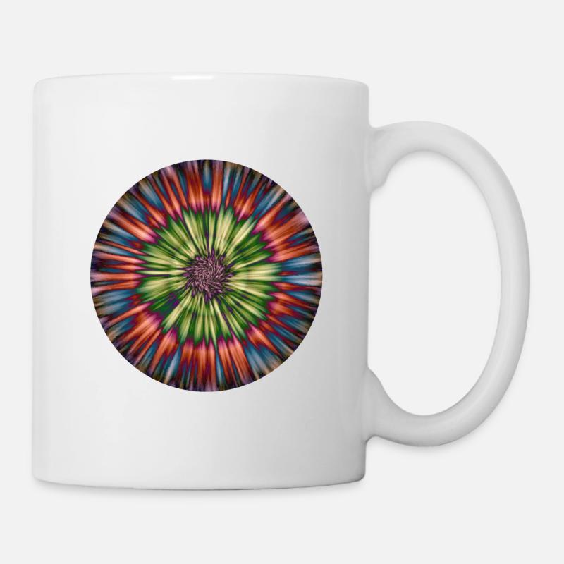 Motifs de fleurs rouges verts bleus - Mug blanc - blanc