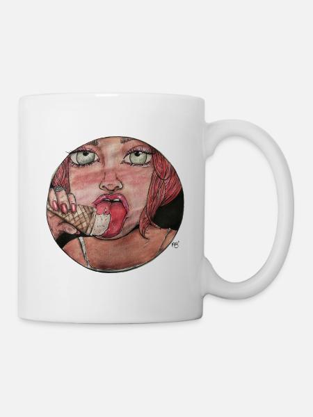 Fille de crème glacée - Mug blanc - blanc