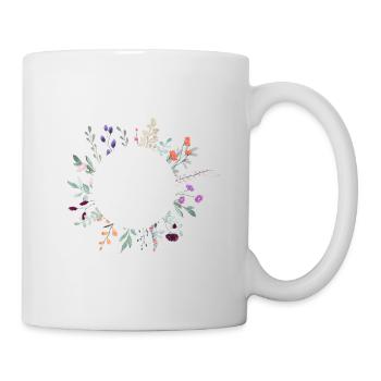 Fleurs des champs couronne boho personnalisable - Mug blanc - blanc - Droite