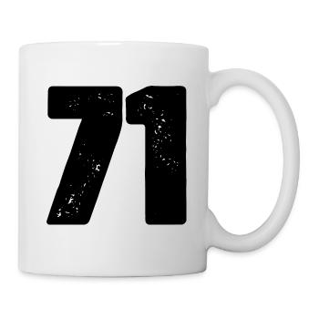 71 Zahl Trikot - Tasse - Weiß - Rechts