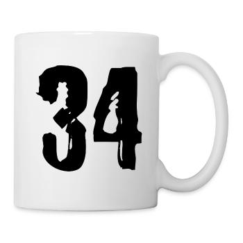 Maillot à 34 numéros - Mug blanc - blanc - Droite
