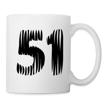 51 Zahl Trikot - Tasse - Weiß - Rechts