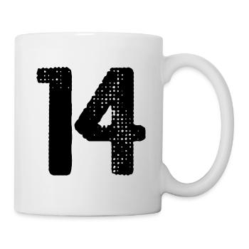 14 Zahl Trikot - Tasse - Weiß - Rechts