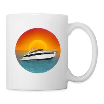Coucher de soleil sur le bateau - Mug blanc - blanc - Droite
