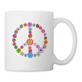 Hippie Flower Power Gift 70s Love - Mug - white - Right