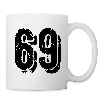 69 Zahl Trikot - Tasse - Weiß - Rechts