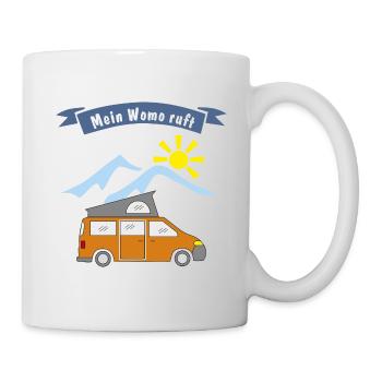 womo ruft campingbus - Tasse - Weiß - Rechts