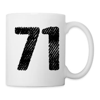 71 Zahl Trikot - Tasse - Weiß - Rechts