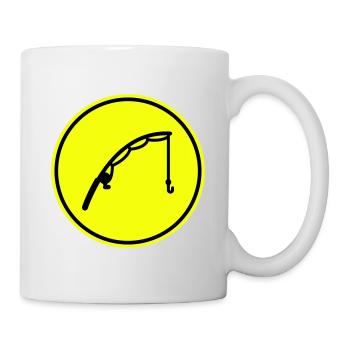 Icône de pêche à la canne à pêche - Mug blanc - blanc - Droite