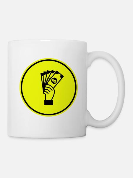 Geld Money silhouette - Tasse - Weiß
