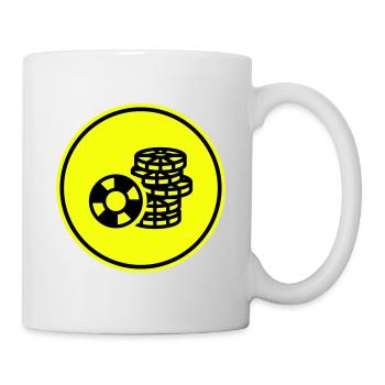 Icône de jeton de poker - Mug blanc - blanc - Droite
