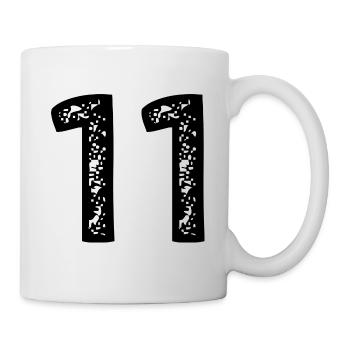 11 Zahl Trikot - Tasse - Weiß - Rechts