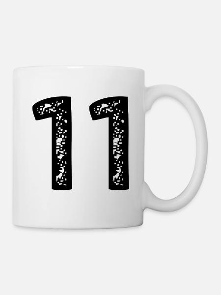 11 Zahl Trikot - Tasse - Weiß