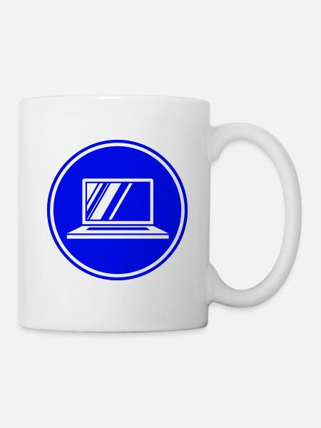 Laptop Symbol - Tasse - Weiß