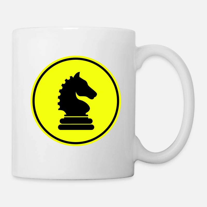 Pferd Schachfigur - Tasse - Weiß