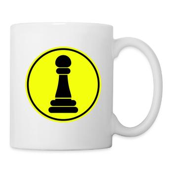 Läufer Bauer Schachfigur - Tasse - Weiß - Rechts