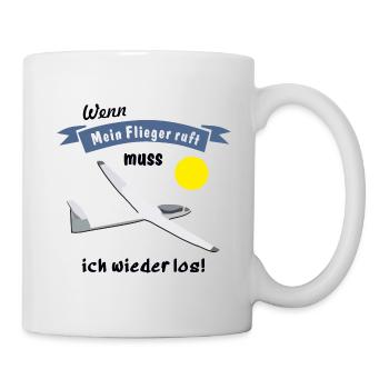 wenn mein flieger ruft - Tasse - Weiß - Rechts