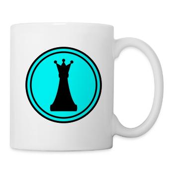 Schachfigur Königin - Tasse - Weiß - Rechts