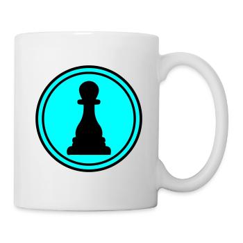 Läufer Bauer Schachfigur - Tasse - Weiß - Rechts