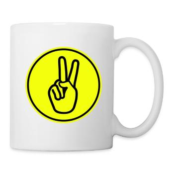 Hand Peace - Tasse - Weiß - Rechts
