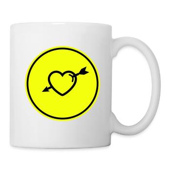 Flèche du symbole du cœur - Mug blanc - blanc - Droite