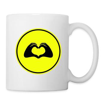Hände Herz Symbol - Tasse - Weiß - Rechts