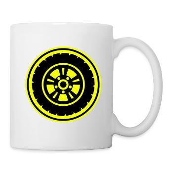 Réglage des pneus - Mug blanc - blanc - Droite