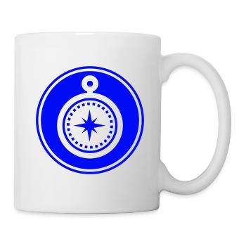 Icône de boussole - Mug blanc - blanc - Droite