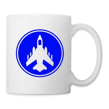 Symbole de jet d’avion - Mug blanc - blanc - Droite