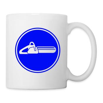 Icône d’icône de tronçonneuse - Mug blanc - blanc - Droite