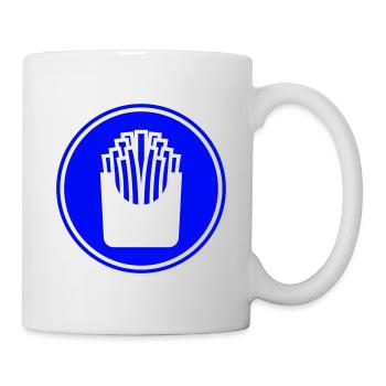 Pommes fast food symbol - Tasse - Weiß - Rechts