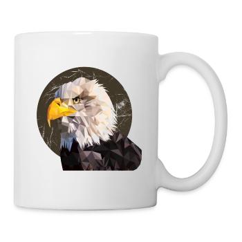 Adler Polygondesign - Tasse - Weiß - Rechts
