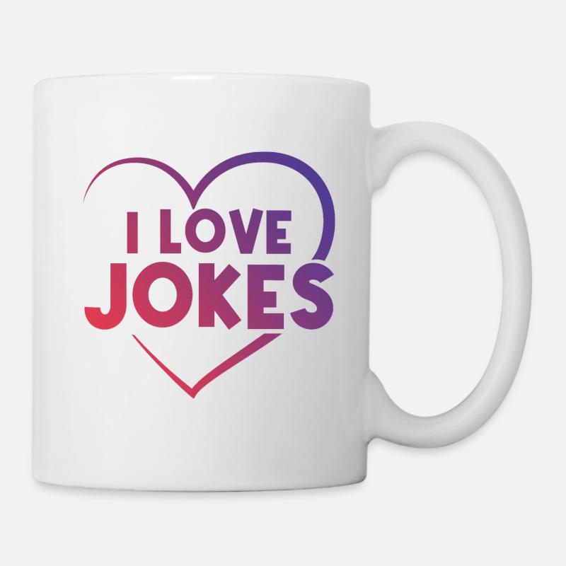 Ich liebe Witze Herz - Tasse - Weiß