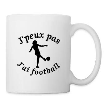 J'peux pas j'ai football, Femme foot - Mug blanc - blanc - Droite