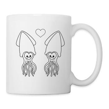 Squid Comic Couple Love - Mug - white - Right