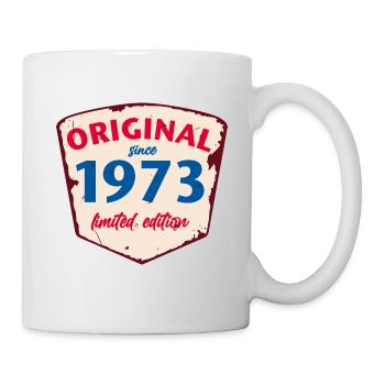 1973 Blechschild - limeted edition - Vintage - Tasse - Weiß - Rechts